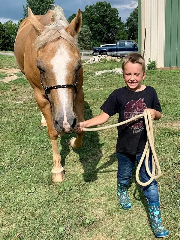 Summer Camp Boy with Horse