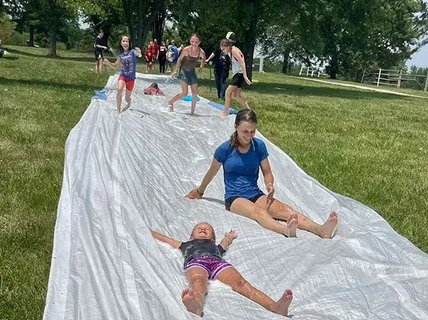 Slip and Slide at Summer Camp