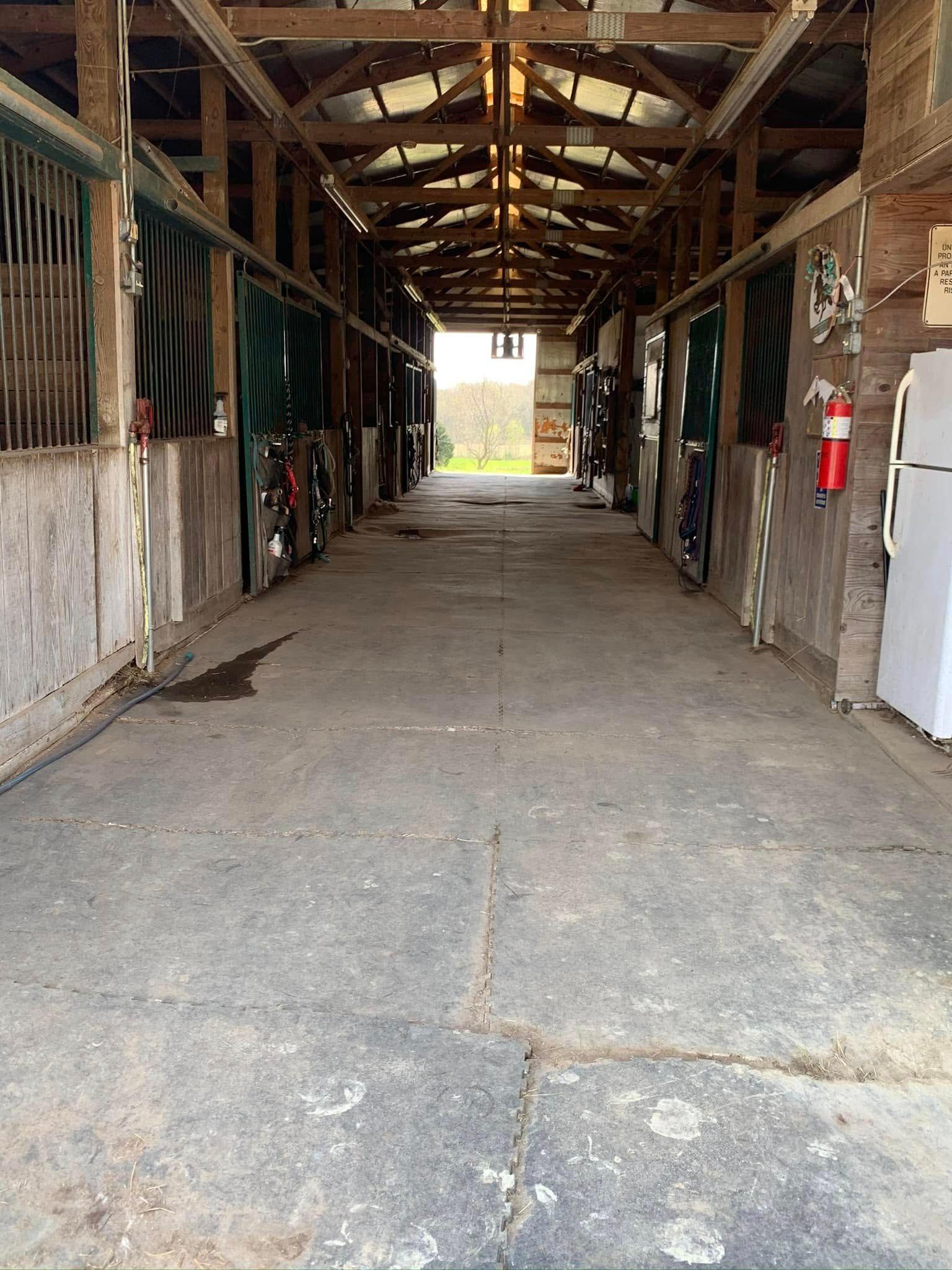 Close Up of the inside of the Horse Barn